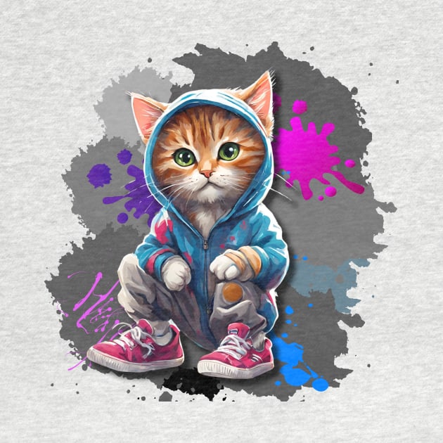 cat in a tracksuit by Awgacia